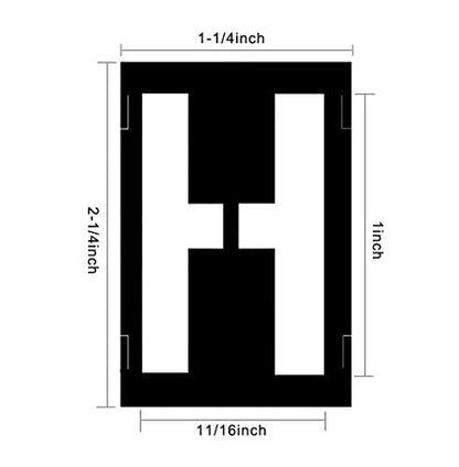 Painting Stencil Set, 1 inch Plastic Letters and Numbers Interlocking Stencil Kit 138 Pieces, Black - size: 1inch