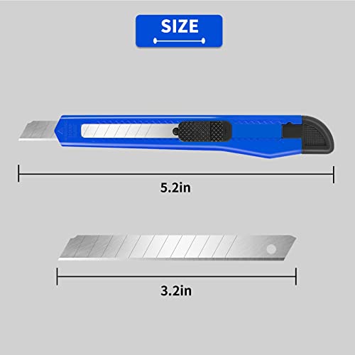 DIYSELF 16 Pack Utility Knife Retractable Box Cutters, 9mm Snap-Off Blades | Razor Knife for Cardboard, Cartons, Packages, Paper, Small Box Knife for Home Office, Disposable Box Cutters Bulk for Work - style: 16 Pack