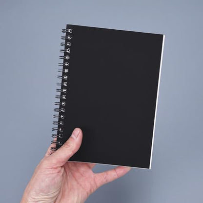 EOOUT 2 Pack Blank Spiral Notebooks B6 Sketchbooks, 140 Pages / 70 Sheets, Unlined Journals 5 x 7in 100GSM for Drawing, Art, Students, Office (Black) - color: Black