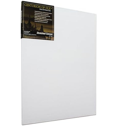 Centurion Deluxe Professional Oil Primed Linen Stretched Canvas, 11oz Linen, 18x24 - Box of 6, 0.67" Deep Canvases, Kiln-Dried Stretchers, Back Stapled, Premium Medium Weight Canvas for Oil Paintings - size: 18"x24"