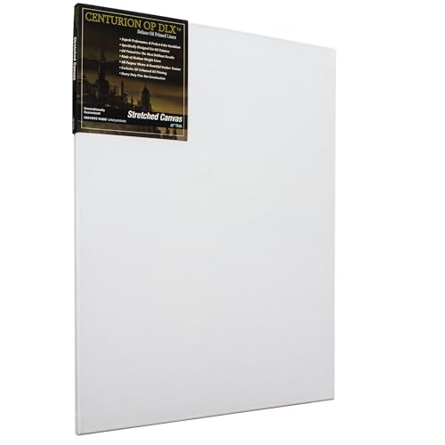 Centurion Deluxe Professional Oil Primed Linen Stretched Canvas, 11oz Linen, 18x24 - Box of 6, 0.67" Deep Canvases, Kiln-Dried Stretchers, Back Stapled, Premium Medium Weight Canvas for Oil Paintings - size: 18"x24"
