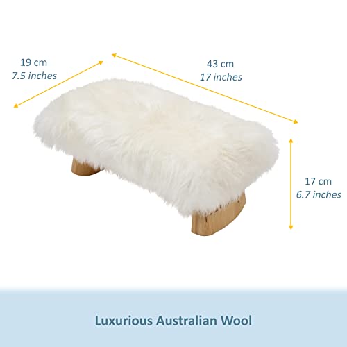 Meditation Bench Luxury Genuine Sheepskin Seat Cover meditate deeper & longer in pure comfort - mindful prayer kneeler - unique ergonomic design supports back and knees to bring health & wellbeing