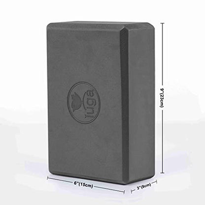 IUGA Yoga Blocks 2 Pack With Strap Non Slip High Density 9"x6"x3" Solid & Cork Yoga Block With Yoga Strap to Improve Strength Balance for Yoga Pilates Meditation