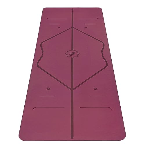 Liforme Classic Yoga Mat - Patented Alignment Design, Ultimate Grip | Eco-friendly, Non-Toxic, Sweat-Resistant, long, wide, 4.2mm thick mat for comfort, recommended for Hot Yoga, Free Yoga Bag - color: Maroon