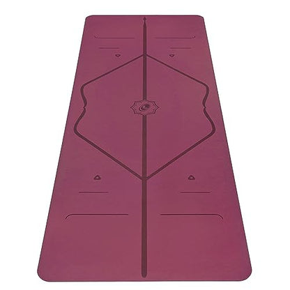 Liforme Classic Yoga Mat - Patented Alignment Design, Ultimate Grip - color: Maroon