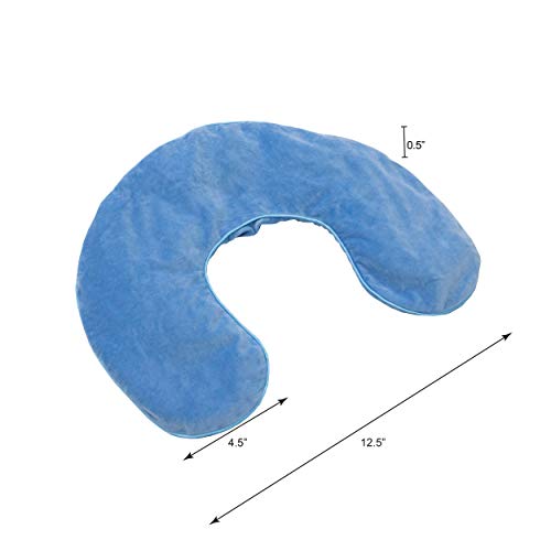 DreamTime Microwaveable Crescent Wrap with Aromatherapy, Heating Pad for Neck and Shoulders, Neck Wrap with Soothing Lavender, Lemongrass, and Chamomile Herbs for Natural Stress Relief, Blue - color: Blue, style: Crescent Wrap