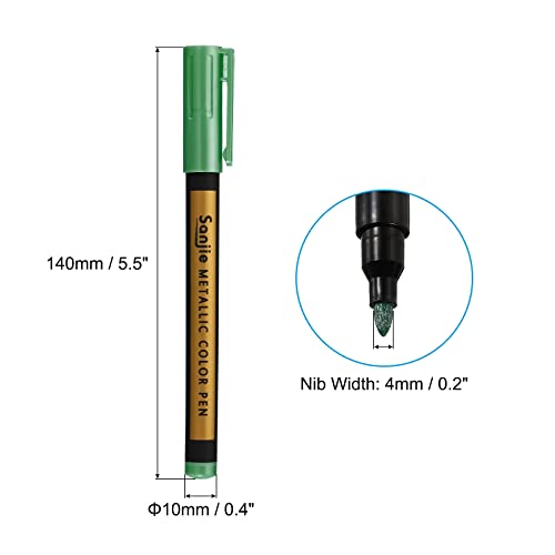 PATIKIL Metallic Marker Pens, 3 Pack Paint Pens Medium Point Colored Markers Art Marker Pen for DIY Craft Photo Album, Green - color: Green