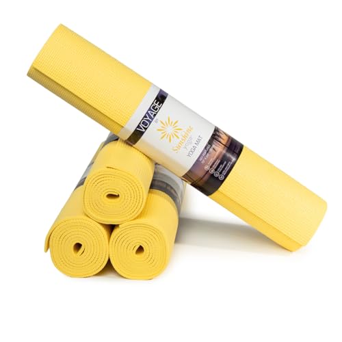 Voyage 5mm Studio Yoga Mats, 4 Pack, 72x24in - color: Yellow