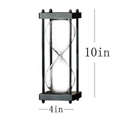 SAMLONG Large Fillable Hourglass Timer, Black Wooden Sandglass, Empty - color: Fillabe Sand