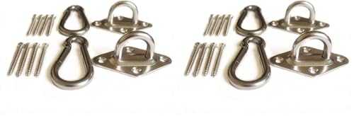 MHMYDZ 1000 lb Capacity Heavy Duty Hammock Hanging kit Ultra Durable Hooks Carabiners for Hammock Stand Hammocks Swing Chair,Multiple Indoor Outdoor Suspension Ceiling Hooks (Pack of 2) - size: M8 Diamond 1000 LB Capacity (Pack of 2)