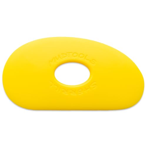 Mudtools Pottery Ribs – Shape 0 Polymer Rib (Yellow Soft), Small Kidney-Shaped Clay Shaping Tool for Clay & Ceramics (Y0) - color: Yellow - Soft (Y0)