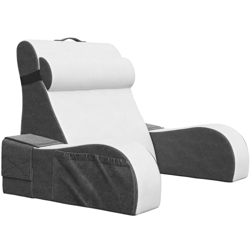 Kolbs Wedge Reading Pillow, Cushion with Arms for TV, Books, Nursing, Back - Bed Pillow for Sitting Up in Comfort, Plush Backrest Pillow. Sit Up in Comfort. (19" Wedge Reading - Grey) - size: 19" Wedge Reading - Grey
