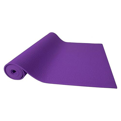Fitvids All Purpose 1/4-Inch High Density Anti-Tear Exercise Yoga Mat with Carrying Strap, Multiple Colors - color: Purple