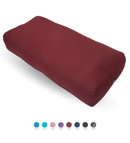 Everyday Yoga Premium Bolster, Soft Meditation Pillow, Multi-Colors | Carry Handle, Lightweight Cushion, Removable & Machine-Washable Cover, For Restorative Yoga & Relaxation - color: Merlot, style: A. High Impact - Rectangular