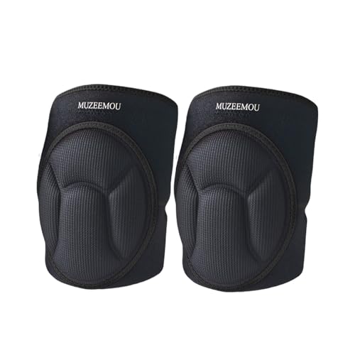 Knee Pads for Gardening,Flooring - Thick EVA Foam Cushion, Non-Slip Silicone & Adjustable Straps (S/M/L), Breathable Unisex Garden Kneeling Pad with Extended Comfort - color: Black, size: Medium