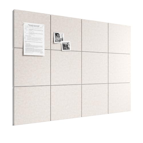 Bumusty 48" x 36" Large Cork Board Alternative, Oatmeal - color: Oatmeal, size: Solid Tile 12-Pack
