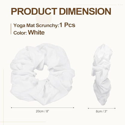 Yoga Mat Scrunchy, Durable & Elastic Fabric Yoga Mat Strap Band - color: White