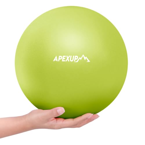 APEXUP 9 Inch Pilates Ball Small Exercise Ball for Yoga, Fitness, Balance, Core Workout, Physical Therapy - color: Green