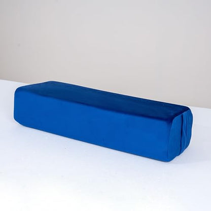 2-Pack Yoga Bolster Pillow Set: Rectangular & Cylinder Pillows for Meditation and Support, Yoga Pillows with Washable Velvet Cover, Triple-Layer Sponge with Carry Handle, Blue - color: Blue