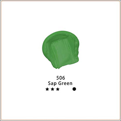 Artecho Green Acrylic Paint, Sap Green Paint (120ml / 4.05oz) Tubes, Art Craft Paints for Canvas, Rock, Stone, Wood, Fabric, Art Supplies | Semi Glossy Finish, High Pigment Rich Color Craft Paint for Canvas, Rocks, Wood, Fabric, Ceramic, Non-Toxic - color