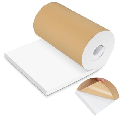 LSGCQ Sponge Neoprene Foam Padding Self Adhesive Foam Sheets, White | Closed Cell Foam Sheet Neoprene Rubber Pad for DIY Gaskets Shock Pads Liner Crafts, 12" Wide x 3/4" Thick x 59" Long - color: White, size: 12" Wide x 3/4" Thick x 59" Long