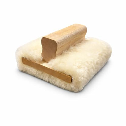 5'' Genuine Lambskin Hand Stainer Block & Pad – Premium Staining Applicator for Wood, Polyurethane, & Faux Finishes – Professional-Grade, Smooth & Even Coverage (1)