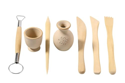 MAGIKON Clay Sculpture Tools Set, 5Pcs Wooden Handle Metal Tip | Wooden handles, metal tips, 5.9in length, for carving, cutting, smoothing, suitable for beginners and professionals