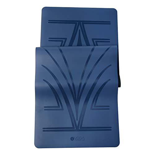 YOGA DESIGN LAB | The Infinity Mat | Luxurious Non-Slip Design Provides Unparalleled Grip to Support and Align You Beautifully | Eco-Friendly | w/Carrying Strap! - color: Diamond Align Navy, size: 5mm