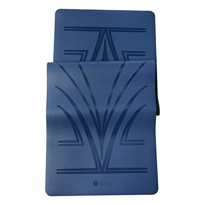 YOGA DESIGN LAB | The Infinity Mat | Luxurious Non-Slip Design Provides Unparalleled Grip to Support and Align You Beautifully | Eco-Friendly | w/Carrying Strap! - color: Diamond Align Navy, size: 5mm