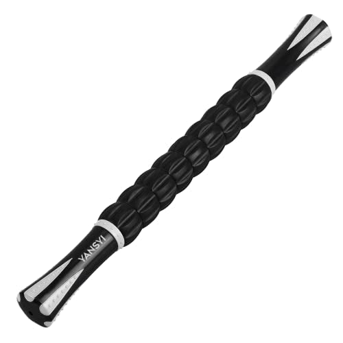 YANSYI Professional 9-Roller Deep Tissue Massage Stick - Portable Muscle Recovery Roller for Athletes, Relieves Post-Workout Soreness & Leg/Back Pain - Portable Physio Tool (White) - color: White