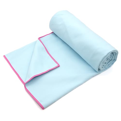 Eunzel Hot Yoga Mat Towel, Ultra-Absorbent Microfiber 72" x 26.5" | Ultra Absorbent Microfiber, Soft Touch Fabric, Quick Dry, Hot Yoga & Pilates, Machine Washable - color: Z-blue& Pink (2 Pack )