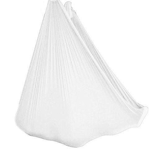 Deluxe Pilates & Yoga Flying Swing Aerial Hammock - Silk Fabric (5mx2.8m) - color: White