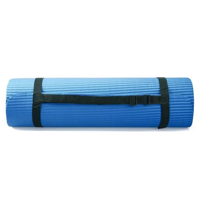 BalanceFrom 7-Piece Yoga Set with 71x24x0.5 Inches Extra Thick Mat and Carrying Sling – Includes 2 Blocks, Stretch Strap, 2 Towels, and Knee Pad for Home, Studio, and Gym Workouts - color: Blue