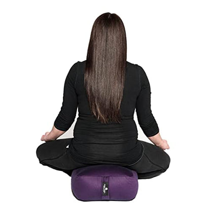 Hugger Mugger Zen Meditation Cushion - Wider Base, Use Horizontally or Vertically, Buckwheat Filled, Durable Fabric, Handmade in USA - color: Gray