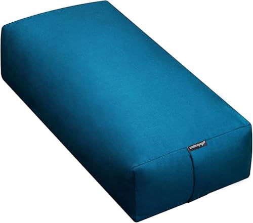 엑스트라 펌 라지 요가 볼스터, 61 x 30.5 x 15.2cm(24 x 12 x 6인치) 신치 또는 지퍼 요가 베개, 스튜디오용 탈착식 커버가 있는 직사각형 면 쿠션, 1팩 또는 2팩 - color: 오션사이드 - 지퍼 커버, size: 1팩