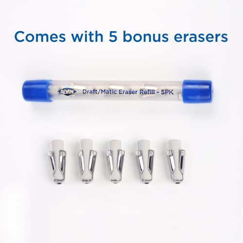 Alvin, Draft-Matic Mechanical Pencil, 3 Pack, Stainless Steel Drawing and Design Tools, Great for Drafting, Architecture, Engineering, and Art - Includes 0.3mm, 0.5mm, and 0.7mm
