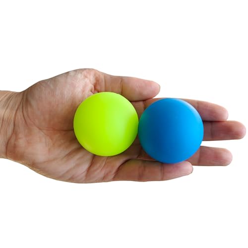 2 Piece Different Density Foot Hand Deep Tissue Massage Ball - color: 1.8" Bluegreen