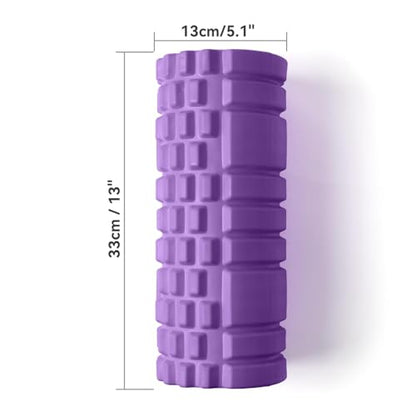 Krightlink Foam Roller for Muscle Massager, Patented 13" High Density Exercise Roller for Muscle and Myofascial Trigger Point Release, Yoga, Back Roller for Fitness, Yoga (Purple) - color: Violet