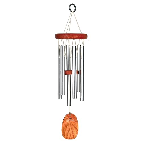 Woodstock Chimes Amazing Grace Wind Chime for Outside 16" Small Silver, Outdoor Decor for Patio, Porch, Garden, Memorial Gift for Loved Ones AGSS - color: Silver, size: 16" Small