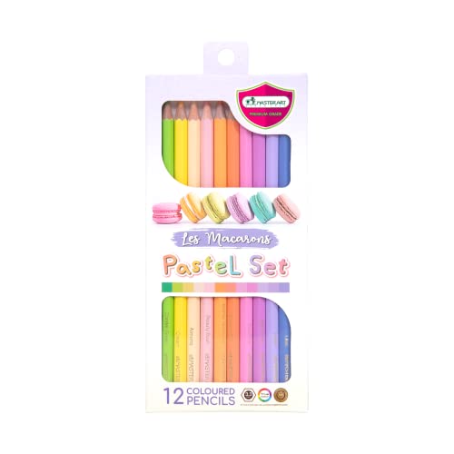 MASTERART Pastel Colored Pencils 12 Colors for Kids and Adults Coloring (LES MACARONS PASTELS) - style: LES MACARONS PASTELS