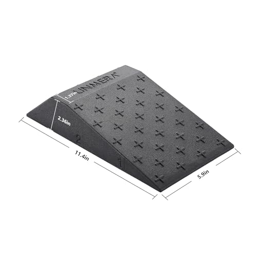 UNMERA Squat Wedge Block Non Slip for Heel Elevated Squats, 2PCS | Professional fitness slant board and squat platform, ideal for calf raises, weightlifting, and strength training. - color: Black