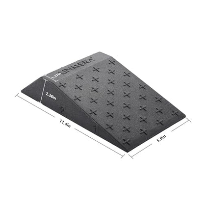 UNMERA Squat Wedge Block Non Slip for Heel Elevated Squats, 2PCS | Professional fitness slant board and squat platform, ideal for calf raises, weightlifting, and strength training. - color: Black