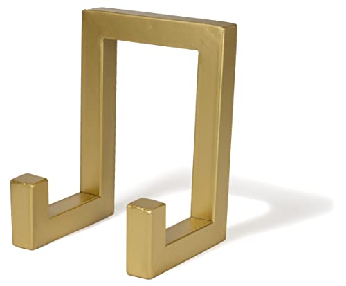 Red Co. 8” Tall Industrial-Style Metal Photo Frame Holder & Plate Display Stand Easel, Matte Gold - color: Gold