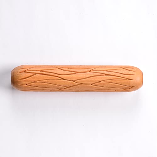 MKM Pottery Tools Wood Big Hand Rollers for Clay (BHR-88 Sedimentary Layers 2) - color: BHR-88 Sedimentary Layers 2