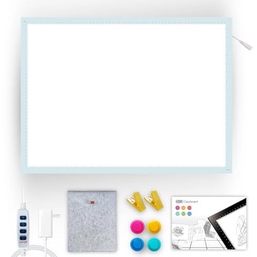 A2 Light Board for Diamond Painting, Super Bright Magnetic Light Pad, 12V2A Adapter Dimmerable，Lightbox for Tracing and Drawing, Corded Light Table for Sketching, Animation, Weeding Vinyl - size: 25.39"L x 18.31"W x 0.3"H