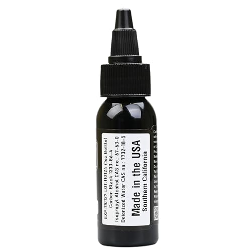 Element Tattoo Supply Black Tattoo Ink for Skin, 1oz Bottle | professional black ink for skin, smooth reliable flow, deep bold saturation, USA made, vegan formula, trusted by artists - size: 1oz