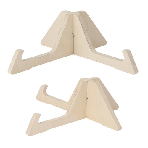 2 Pack Wooden Balance Board Stand, Display Rack and Storage Holder for Balance Trainer and Wobble Board, Stable Organizer for Home Gym, Surf Training and Yoga Practice, 10 x 7.5 x 4 Inch
