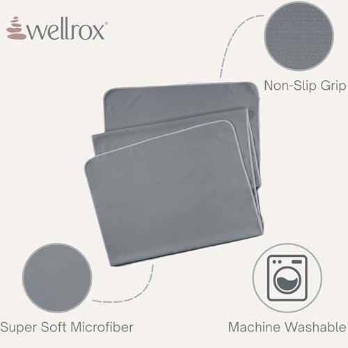 Wellrox Microfiber Yoga Mat Towel with Grip – Ultra Absorbent, Super Soft, and Quick Dry Hot Yoga Towel Non Slip for Pilates, Bikram, and Fitness Workouts (74” x 26”, Grey) - color: Grey