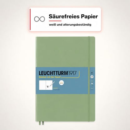 Leuchtturm1917 - Master A4 Hardcover Sketchbook (Sage) - 112 Pages of 150g/m² Paper - color: Sage, size: Master (A4+)