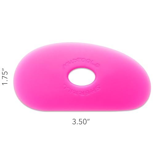 MudTools Shape 1 Polymer Rib for Pottery and Clay Artists, Pink Color, Ultra Soft Flexibility (P1) - color: Pink - Ultra Soft (P1)
